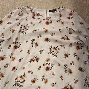 Papermoon Cream and Brown 3/4 Sleeve Blouse